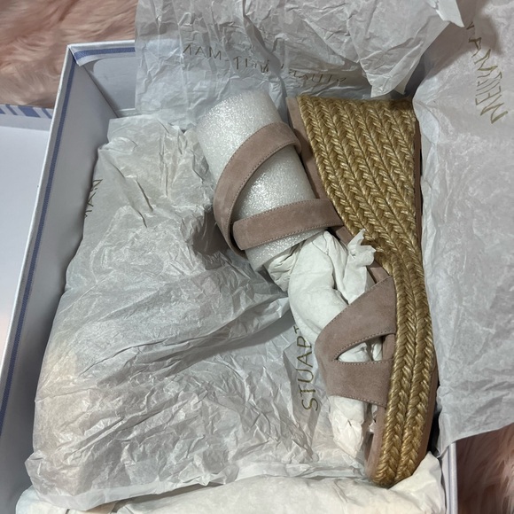 Stuart Weitzman Zuzu Wedge Size 9 Women's Espadrilles Box Included Ankle Wrap - Picture 16 of 16